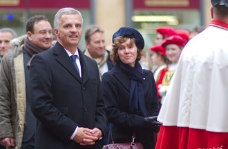 Le conseiller fédéral Didier Burkhalter et son épouse Friedrun Sabine.
