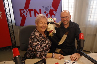 Roger Alain et sa marionnette Emile