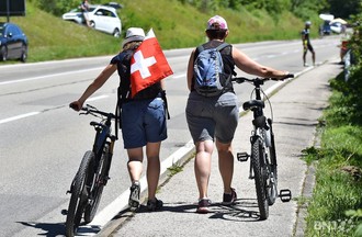 Le Tour de France à La Clusette, entre le Vallon et le Littoral neuchâtelois.