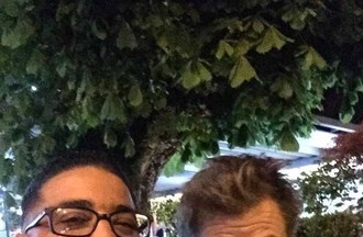 Karim et l'humoriste suisse Nathanaël Rochat 