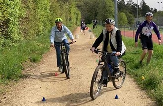 Le défi de Florian a été relevé, avec Claire-Lise nous avons fait le parcours slalom
