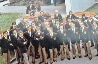 Philippe est le 1er tout à gauche, les chronométreurs Longines au départ des JO de Munich en 1972
