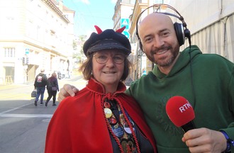 Christine présidente du groupe Les Djoyeus Djales di So Corti de Liège
