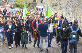 Les Verts et le PS se sont rendus ensemble au Château de Neuchâtel.