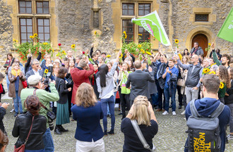 La joie des Verts et du PS au Château de Neuchâtel.