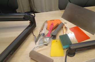 Les outils utilisés par Didier pour peindre