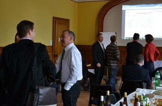 Pascal Sandoz au stamm du PLR neuchâtelois. 