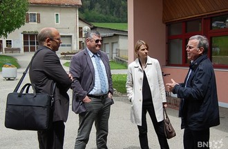 Pascal Fontana (Chancellerie d'Etat), Daniel Henry (Indépendants), Séverine Desplands (Chancelière), Jean-Dominique Cornu (ancien candidat au Conseil d'Etat)