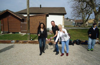 Avec Claudia et Nicolas nous devions faire une partie de pétanque