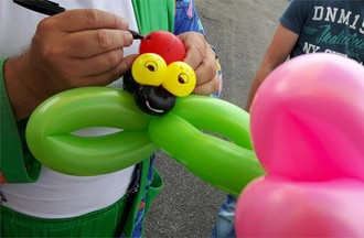   Les sculptures en ballons de Gribouille et Mirleton
