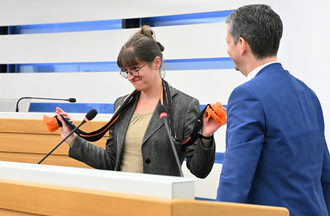 Pauline Godat cède sa place à Yann Rufer au perchoir