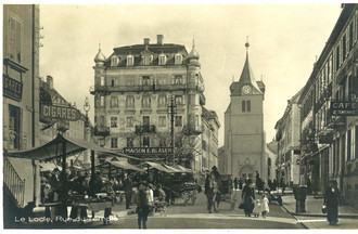 Place-Marché - Le Temple Le Locle 1900