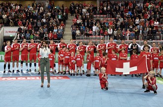 Match de l'équipe de Suisse de Handall face au Portugal à Bienne