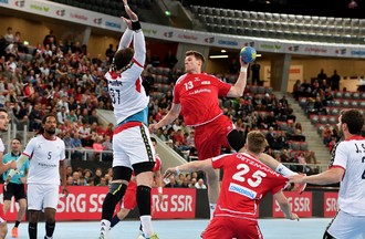 Match de l'équipe de Suisse de Handall face au Portugal à Bienne