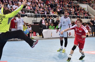 Match de l'équipe de Suisse de Handall face au Portugal à Bienne