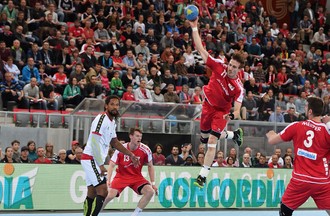 Match de l'équipe de Suisse de Handall face au Portugal à Bienne