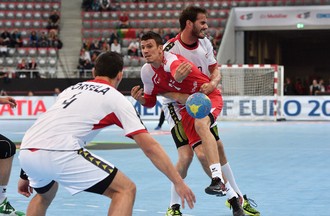 Match de l'équipe de Suisse de Handall face au Portugal à Bienne