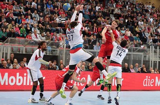 Match de l'équipe de Suisse de Handall face au Portugal à Bienne