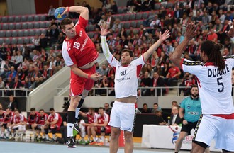 Match de l'équipe de Suisse de Handall face au Portugal à Bienne