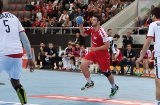Match de l'équipe de Suisse de Handall face au Portugal à Bienne