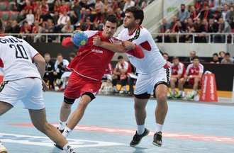Match de l'équipe de Suisse de Handall face au Portugal à Bienne