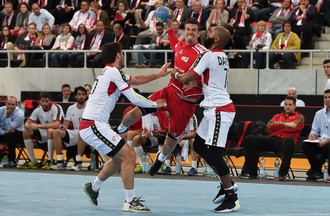 Match de l'équipe de Suisse de Handall face au Portugal à Bienne
