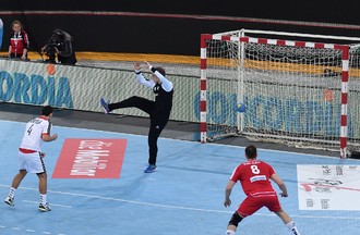 Match de l'équipe de Suisse de Handall face au Portugal à Bienne