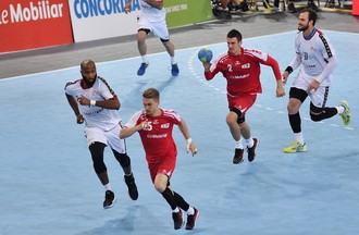 Match de l'équipe de Suisse de Handall face au Portugal à Bienne