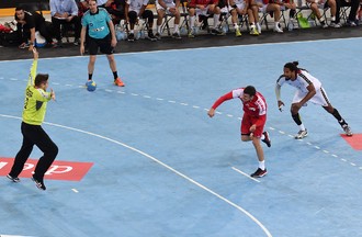 Match de l'équipe de Suisse de Handall face au Portugal à Bienne
