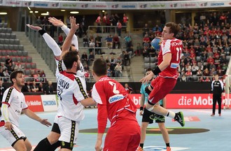 Match de l'équipe de Suisse de Handall face au Portugal à Bienne