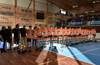 La finale de la Coupe d'Europe U19 d'inline hockey entre Rossemaison et Copenhague