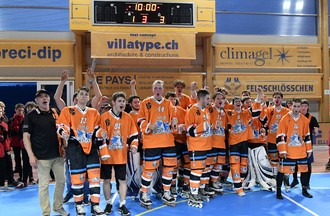La finale de la Coupe d'Europe U19 d'inline hockey entre Rossemaison et Copenhague