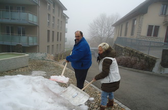Avec Christian nous devions pellé la neige