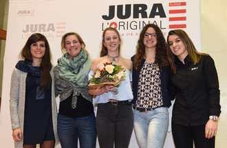 Marine Groccia (VTT), Laure Fleury (bras de fer), Léa Jeambrun (gym), Fanette Humair (athlétisme) et Sarah Forster (hockey)