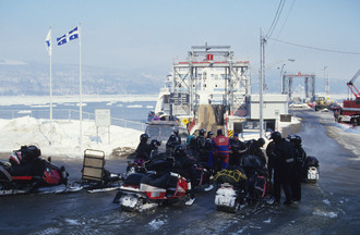 L'embarquement direction l'île aux Coudres au Québec