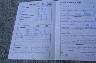 Le bulletin scolaire de Blaise