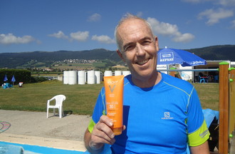 Jean-François qui a relevé le défi en nous apportant de la crème solaire