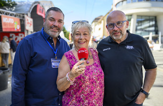 Patrick Gaschen président de la Braderie et Olivier Calame