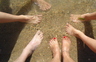 Nous avons mis nos arpions dansl'eau