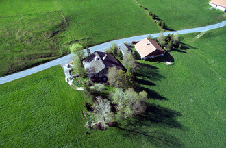 Vue aérienne à La Chaux-du-Milieu
