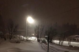 Vision nocturne de la fenêtre de Chantal aux Chenevières
