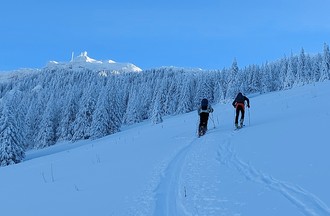 En peau de phoque au Chasseron avec Jeanne
