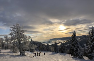 Michele à ski aux Bugnenets