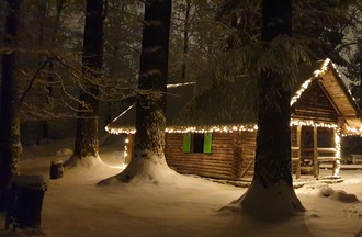La cabane enchantée de Chantal dans la forêt d'Evilard