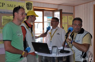 Le studio RFJ-RJB-RTN dans la zone d'arrivée