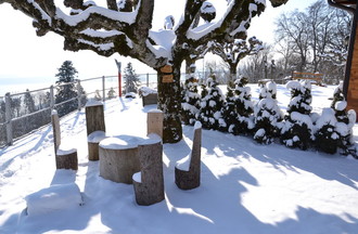 Terrasse du funiculaire de Prêles