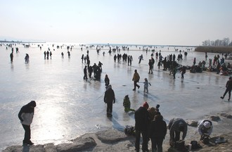 Baie de La Tène gelée