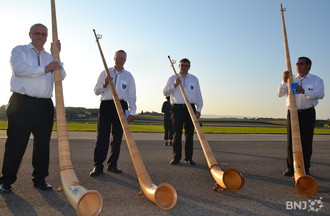 Des joueurs de cors des Alpes.