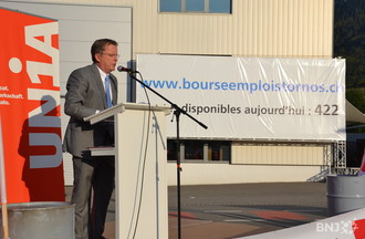 Maxime Zuber en pleine allocution