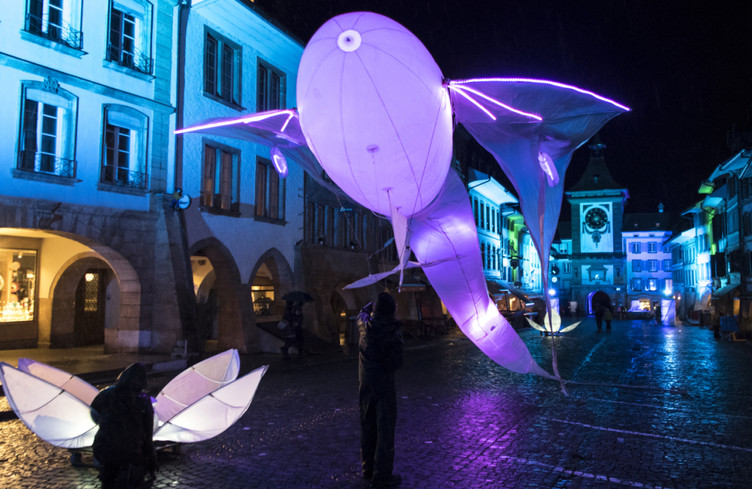 Début de la 10e édition du festival des Lumières à Morat (FR)